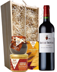 French Bordeaux Red Wine And Gourmet Food Gift Box
