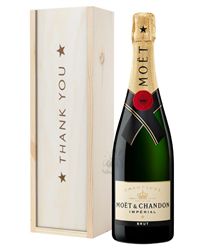 Moet et Chandon Champagne Thank You Gift In Wooden Box