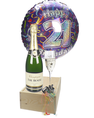 21st Birthday Champagne Flute Gift