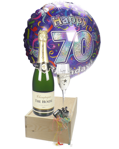 70th Birthday Champagne Flute Gift