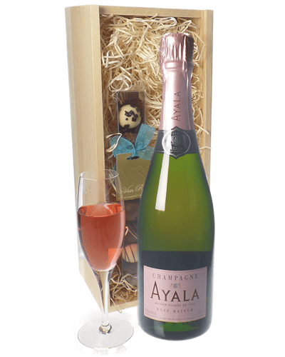 Ayala Rose Champagne and Chocolates Gift Set