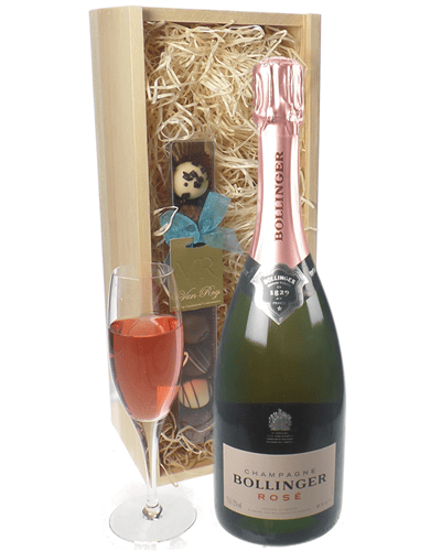 Bollinger Rose Champagne And Chocolates