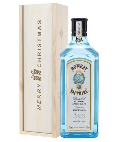Bombay Sapphire Gin Christmas Gift In Wooden Box