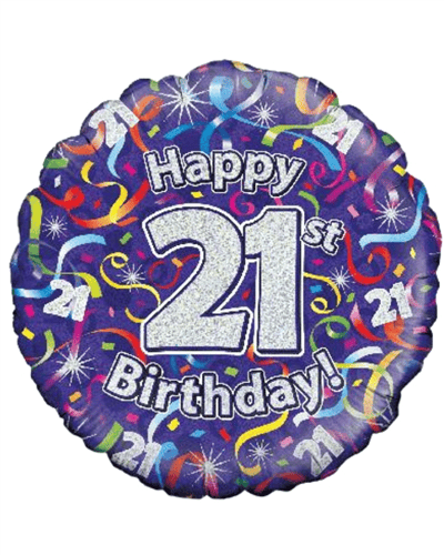 Happy 21st Birthday Helium Balloon Gift