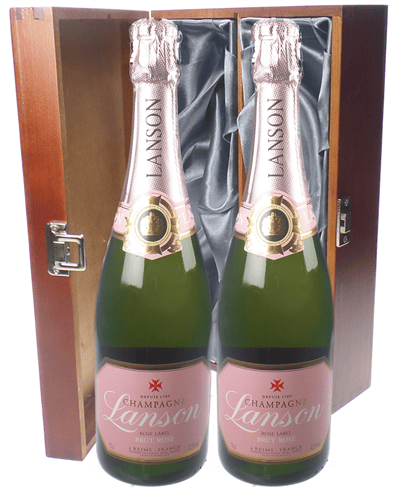 Lanson Rose Champagne Twin Luxury Gift 