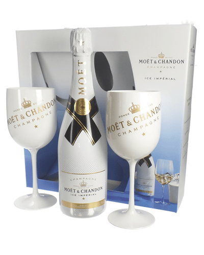 Moet and Chandon Ice Imperial Champagne Gift Set With Flute Glasses
