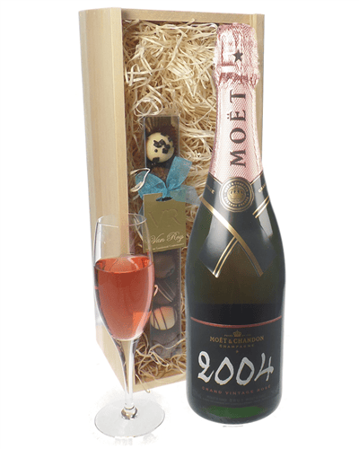 Moet Vintage Rose Champagne and Chocolates Gift Set
