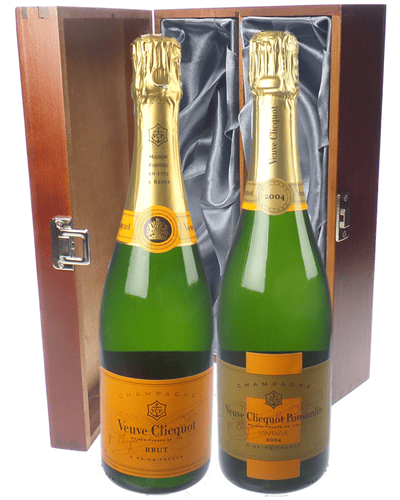 Veuve NV Champagne and Vintage Champagne Twin Luxury Gift