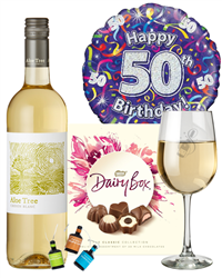 50th Birthday White Wine And Chocolates