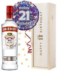 21st Birthday Vodka and Balloon Gift