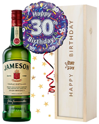 30th Birthday Irish Whiskey and Balloon Gift
