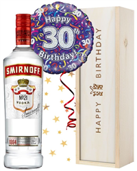 30th Birthday Vodka and Balloon Gift