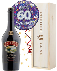 60th Birthday Baileys and Balloon Gift