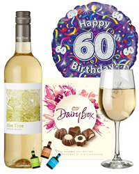 60th Birthday White Wine and Chocolates