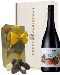 Australian Shiraz Red Wine Christmas Wine and Chocolate Gift Box