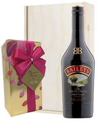 Baileys Original and Chocolates Gift Set in Wooden Box