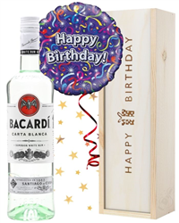 Birthday Bacardi Rum and Balloon Gift