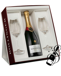 Bollinger Special Cuvee Brut Champagne in Gift Set With 2 Flutes NV 75 cl
