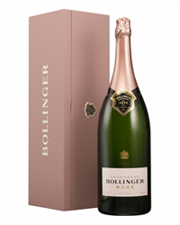 Bollinger Rose Champagne Jeroboam 300cl in A Pink Wooden Gift box