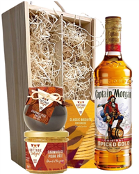 Captain Morgan Spiced Rum And Gourmet Food Gift Box
