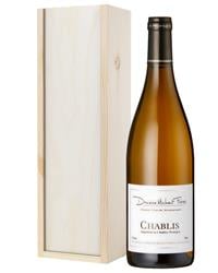 Chablis White Wine Gift in Wooden Box