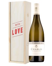 Chablis White Wine Valentines With Love Special Gift Box