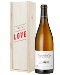 Chablis White Wine Valentines With Love Special Gift Box