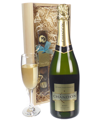 Chandon Sparkling Wine and Chocolates Gift Set in Wooden Box