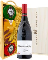 Chateauneuf Du Pape Wine and Cheese Christmas Hamper