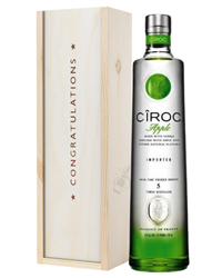 Ciroc Apple Vodka Congratulations Gift In Wooden Box