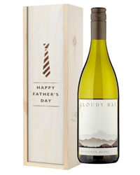 Cloudy Bay Sauvignon Blanc White Wine Fathers Day Gift In Wooden Box