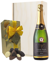 English Sparkling Wine and Chocolate Gift Set