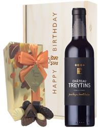 French Bordeaux Red Wine and Chocolate Birthday Gift Box