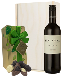 French Malbec Red Wine and Chocolates Gift Set