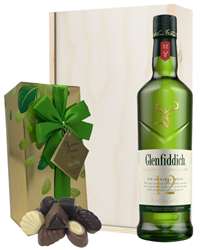 Glenfiddich Malt And Chocolates Gift Set in Wooden Box