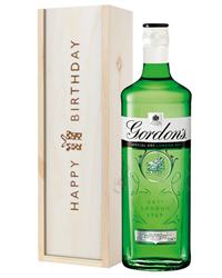 Gordons Gin Birthday Gift In Wooden Box