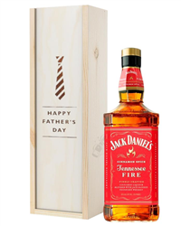 Jack Daniels Fire Whiskey Fathers Day Gift In Wooden Box