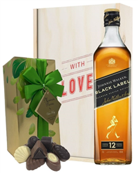 Johnnie Walker Black Label Whisky and Chocolates Valentines Gift