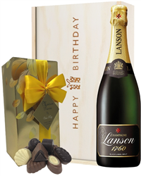Lanson Champagne and Chocolates Birthday Gift Box