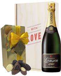 Lanson Valentines Champagne and Chocolates Gift Box