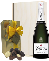 Lanson White Label Champagne & Belgian Chocolates Gift Box