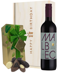 Malbec Wine and Chocolate Birthday Gift Box