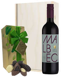Malbec Wine and Chocolates Gift Set