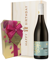 Merlot Red Wine and Chocolate Birthday Gift Box