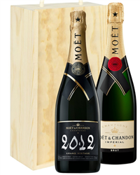 Moet NV and Vintage Two Bottle Cham...