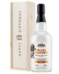Peaky Blinder Spiced Dry Gin Birthday Gift In Wooden Box