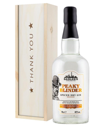 Peaky Blinder Spiced Dry Gin Thank You Gift In Wooden Box