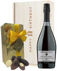 Personalised Birthday Prosecco and Chocolates Gift Box