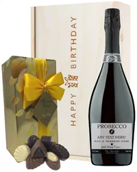 Personalised Birthday Prosecco and Chocolates Gift Box