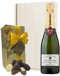 Personalised Champagne and Chocolates Gift Box